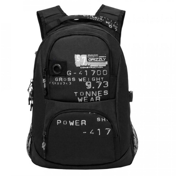 Рюкзак молодежный GRIZZLY RU-802-3, 30*42*19 см, черный