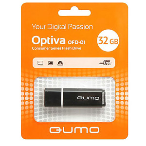Флэш-драйв 32ГБ QUMO USB 2.0 Optiva 01 Black корп. черный