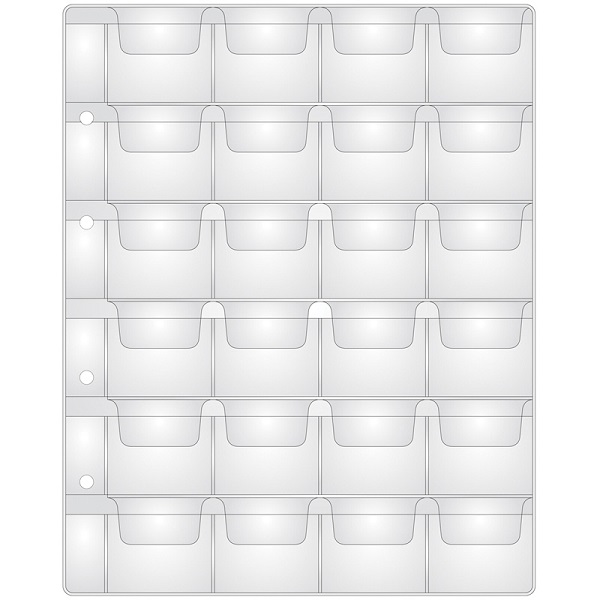 Лист для монет 24 ячеек 200*250мм ПВХ 215472