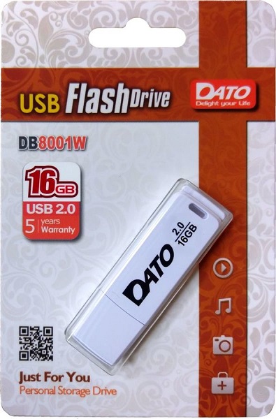 Флэш-драйв 16ГБ Dato DB8001 DB8001W-16G USB2.0 белый