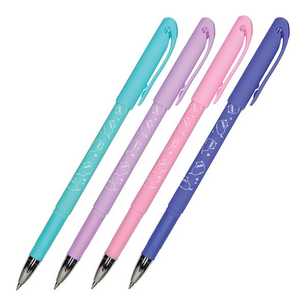 Ручка гелевая. BrunoVisconti. DeleteWrite Art. Кошечка, 0,5мм, стираем. чернила, 20-0257 синяя