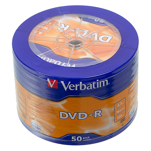 Компакт-диск DVD-R 4.7Гб 16х Verbatim, Wagon wheel 50шт