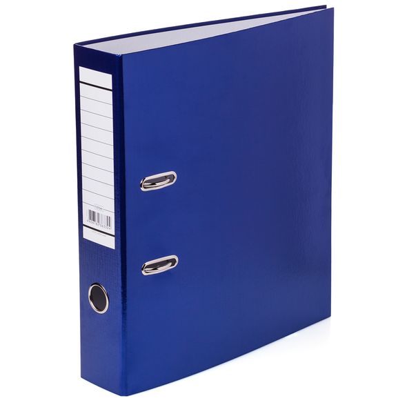 Пaпка-регистратор А4, 70 мм, Hatber бумвинил, METALLIC синяя 70ПР4_03409
