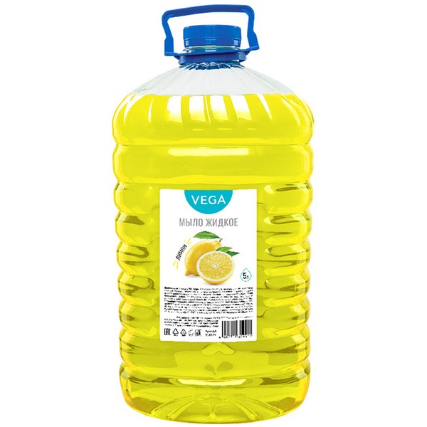 Мыло жидкое 5 л Vega. Лимон, ПЭТ