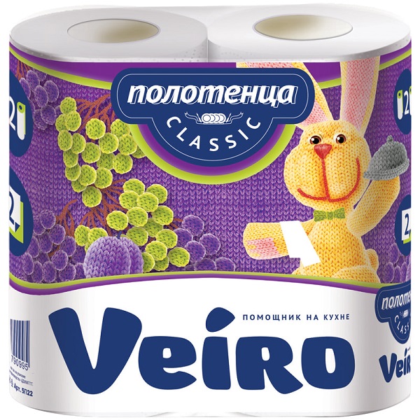 Полотенца бумажные 2 рул. 2-х слойные Linia Veiro, 5п22