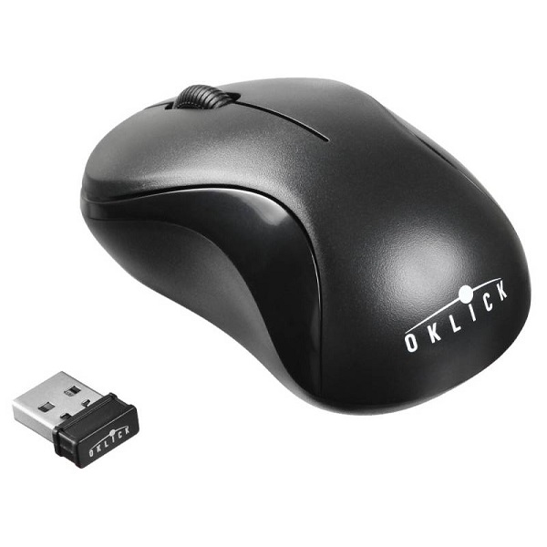 Мышь Oklick 605SW черный, оптическая (1200dpi) беспроводная USB (3but)