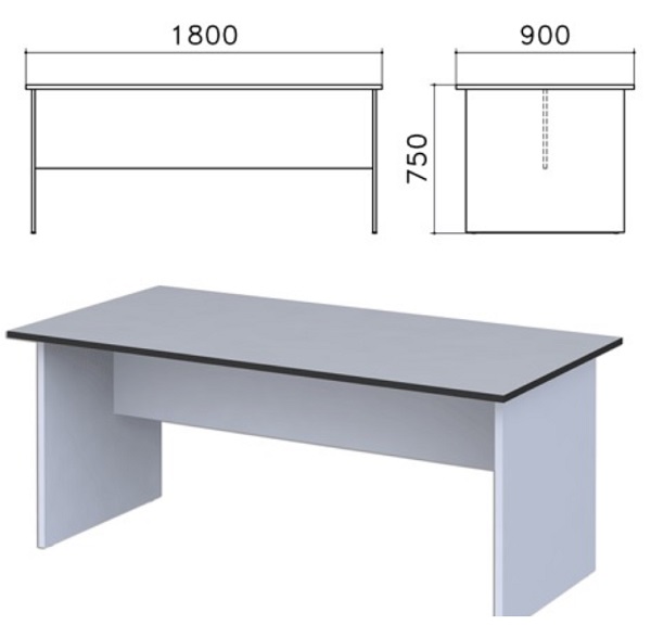 Стол для переговоров 1804*904*756 мм, серый, Монолит СМ18.11