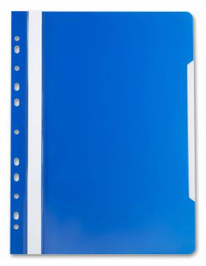 Папка скоросшиватель с ПЕРФОРАЦией с прозрач. верхним листом синяя А4 -PS-P20blu 120/160мкм