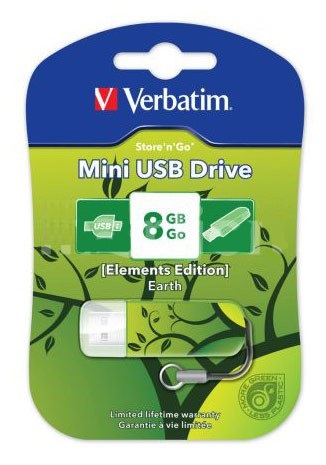 Флэш-драйв 8ГБ Verbatim Store n Go Mini Elements Earth 98160 USB2.0 зеленый/рисунок