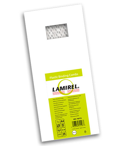 Пружины (пластик) D=25 мм. (белый) 25шт. A4, LAMIREL LA-78772