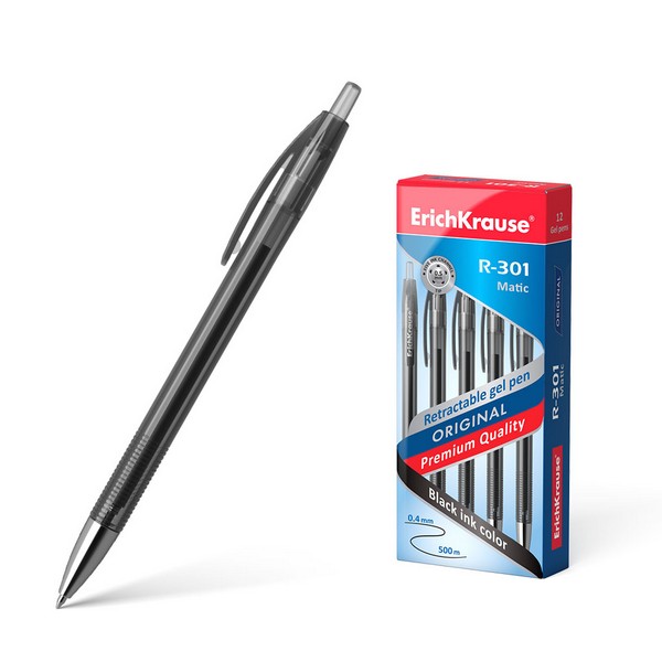 Ручка гелевая автомат. R-301 Original Gel Matic EK 46461 черная