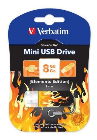 Флэш-драйв 8ГБ Verbatim Store n Go Mini Elements Fire 98158 USB2.0 оранжевый/рисунок