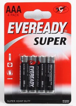 Батарейка Eveready R03 BL-4 ААА блистер 4шт/уп