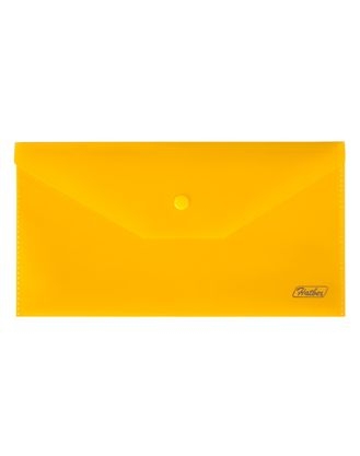 Папка-конверт С6 на кнопке 180мкм Хатбер (224*119мм) желтая AKk6_00005