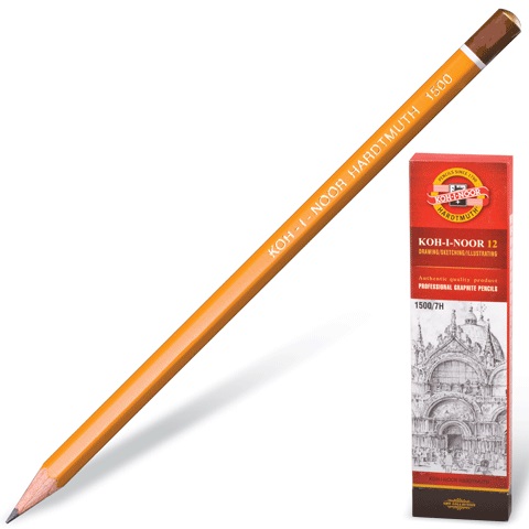 Карандаш ч/граф. Koh-I-Noor 6H 1500 деревянный лакированный корпус