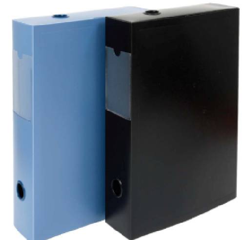 Короб архивный пластик на кнопке 70 мм 800мкм сборный А70-80V1 синий
