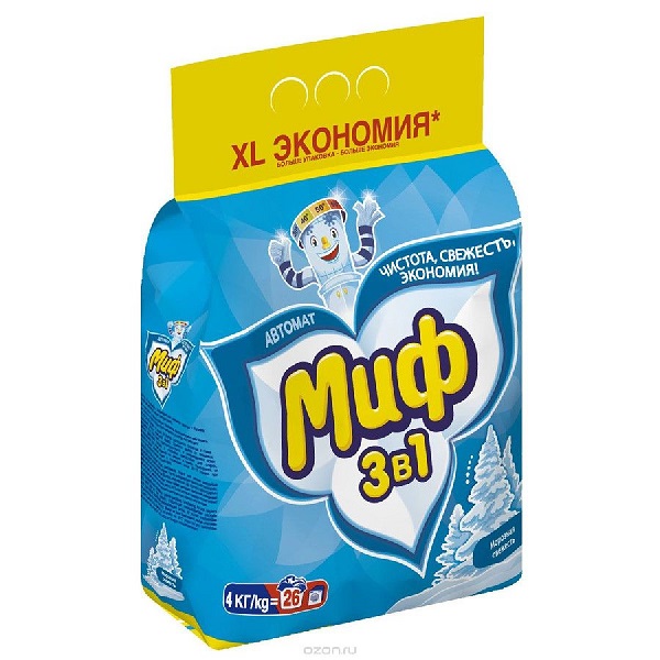 Порошок стиральный Миф автомат 4 кг Морозная свежесть/Свежесть мимозы