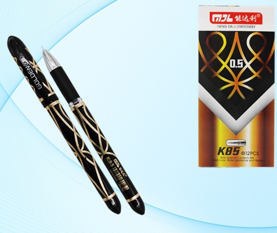 Ручка гелевая "Golden" К85 резин. грипп, игольчатый наконечник, черная