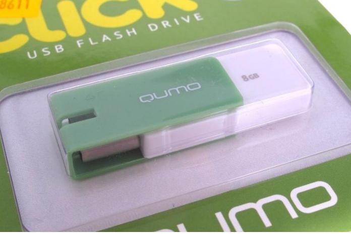 Флэш-драйв 8ГБ QUMO USB 2.0 Click Mint, корп. мята