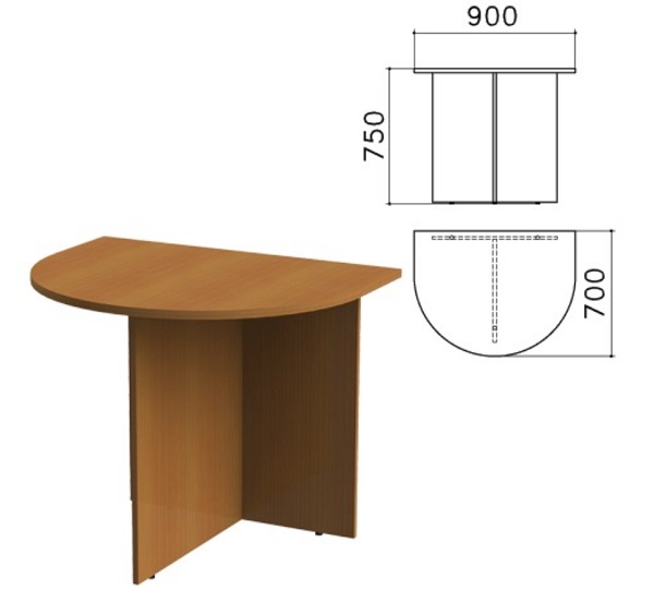 Стол-приставка 900*700*750 мм, орех, Монолит ПМ19.3