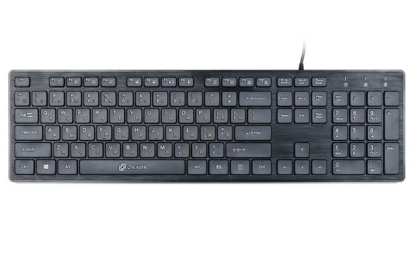 Клавиатура Oklick 500M черный USB slim Multimedia