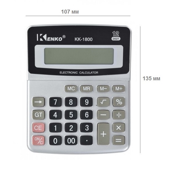 Калькулятор 12-разр. KK-1800, 13,5*10,7 см