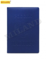 Обложка д/паспорта  МАТОВАЯ СИНЯЯ "Стандарт" ОП-9774