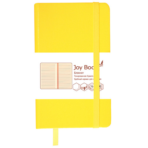 Бизнес-блокнот А6 96л.лин. Joy Book. Солнечно-желтый, кожзам Канц-Эксмо БДБЛ6962239