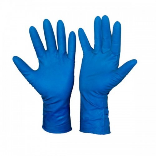 Перчатки латексные, L синие Глобус/Domi Risk