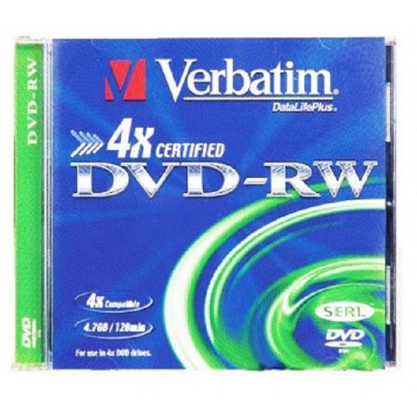Компакт-диск DVD-RW 4.7Гб 4х Verbatim, Jewel Case