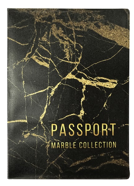 Обложка д/паспорта Expert Complete Luna, ПВХ черный, мрамор 83186643