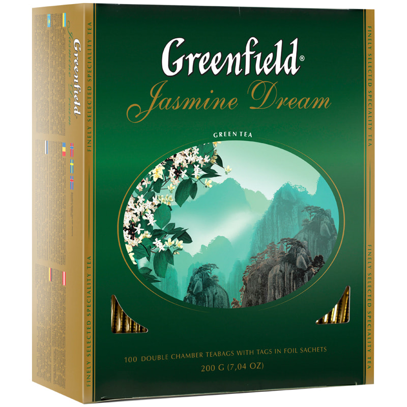 Чай Greenfield Jasmine Dream, зеленый 100 пакетиков*2 г. 