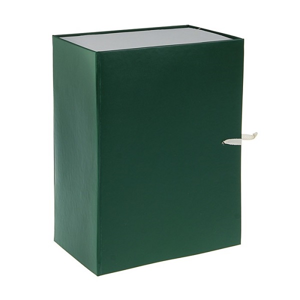 Короб архивный бумвинил 150 мм сборный, зеленый