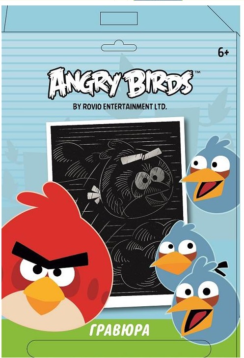 Гравюра с эффектом серебра "Angry birds" Красная ПТИЦА" 85003