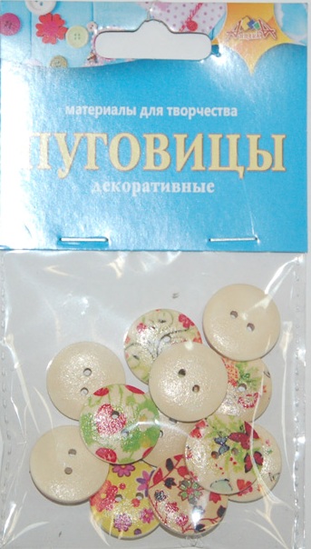 Материалы д/тв. ПУГОВИЦЫ декоративные Цветочки круглые С3118