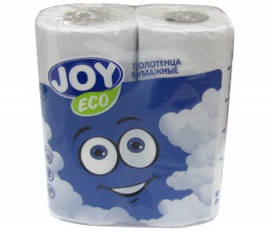 Полотенца бумажные 2 рул. 2-х слойные JOY eco  
