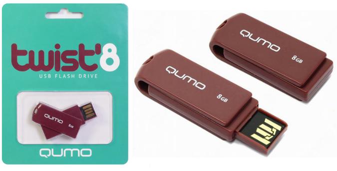 Флэш-драйв 8ГБ QUMO USB 2.0 Twist Rosewood розовое дерево