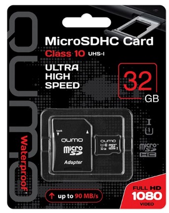 Карта памяти MicroSDHC 32GB Сlass 10 QUMO UHS-I (адаптер SD)