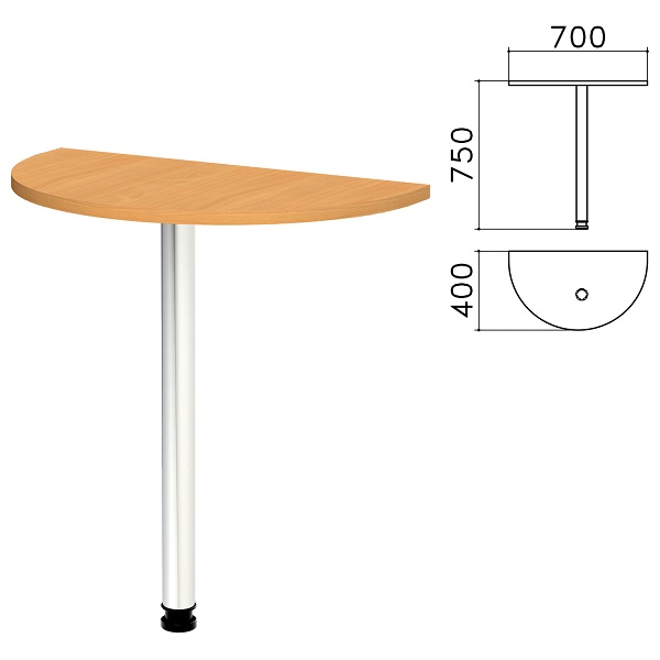 Стол приставной полукруг 704*402*756 мм, бук, Монолит КМ31.1