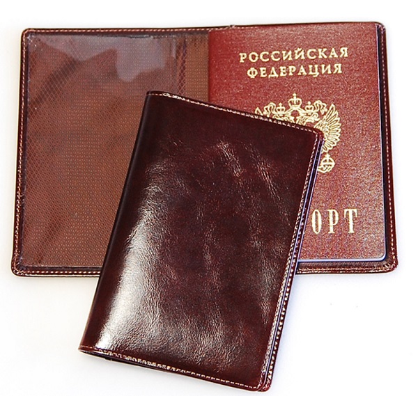Обложка для паспорта 02-002-0823 н/кожа итальян. гладкая темнокоричневая