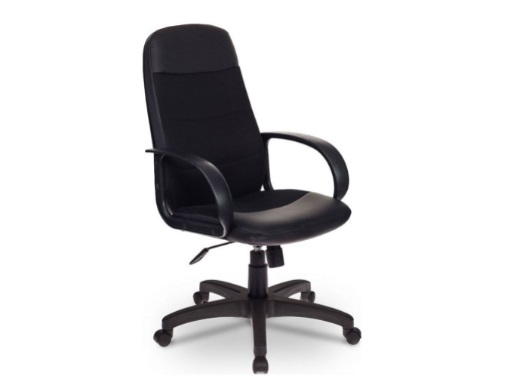Кресло руководителя Бюрократ CH-808AXSN/LBL+TW-11 кожзам/ткань, пластик, черный