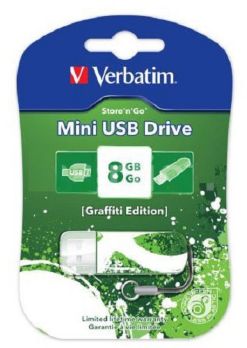 Флэш-драйв 8ГБ Verbatim Store n Go Mini Graffiti 98163 USB2.0 зеленый/рисунок