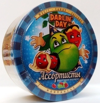 Карамель леденцовая 90гр. DARLING DAY. Ассортисты (груша, вишня, клубника) 20/600