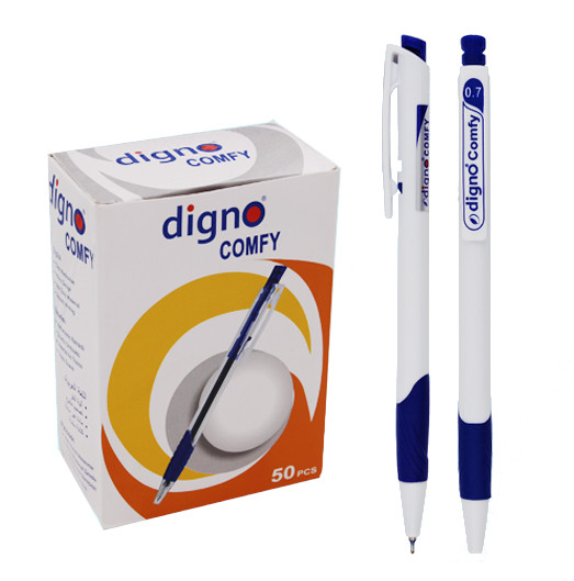 Ручка шариковая автомат. DIGNO COMFY DG-10112 рез. грипп, масл.основа., синяя