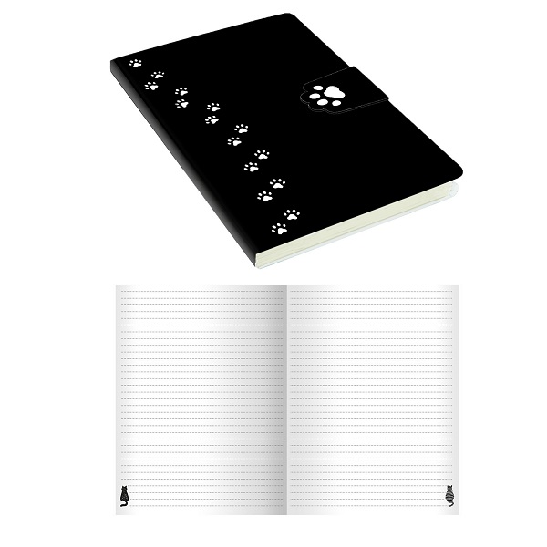 Записная книжка А5 96л Канц-Эксмо MUR-MUR. Черный. кожзам, магнит.клапан, тисн.фолг. КЗМФК5962973