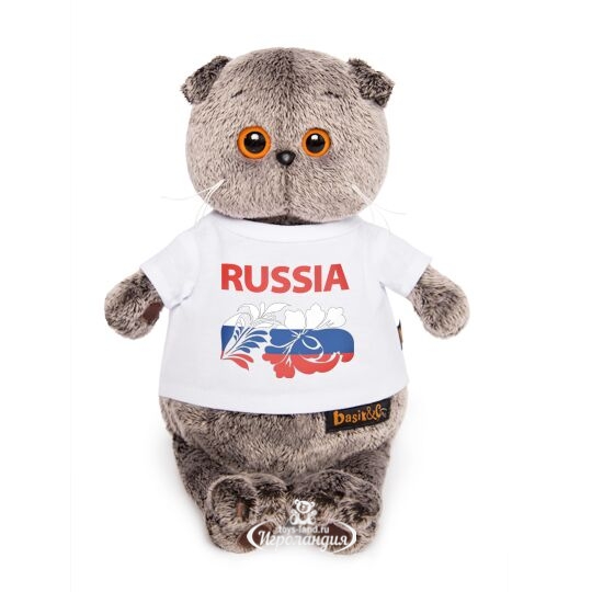 Мягкая игрушка Басик в футболке с принтом "Россия" 19см Ks19-099