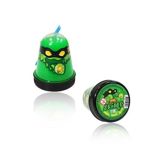 Лизун Slime "Ninja" 130 г. светится в темноте, зеленый, S130-18