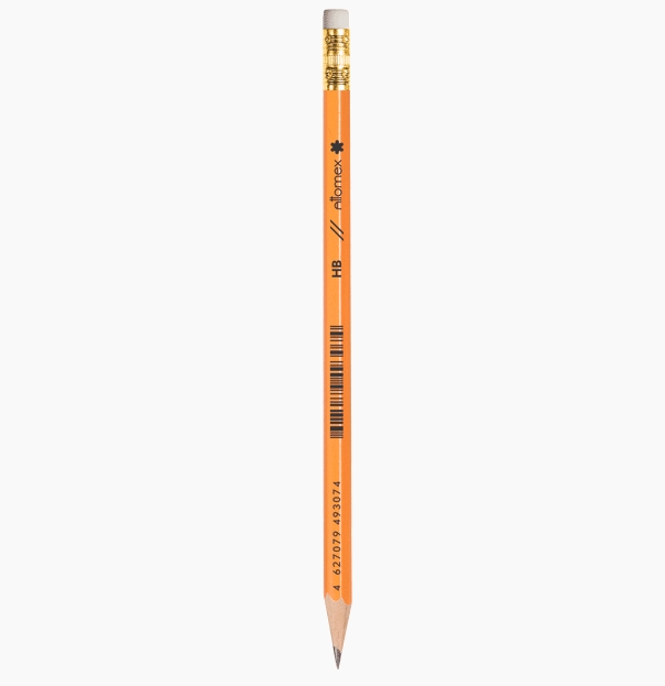 Карандаш простой Attomex HB 5032313 желт. корп., заточенный с ластиком