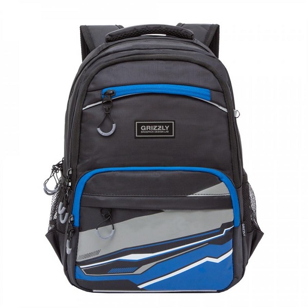 Рюкзак школьный GRIZZLY RB-054-2, 26*39*20см, черный