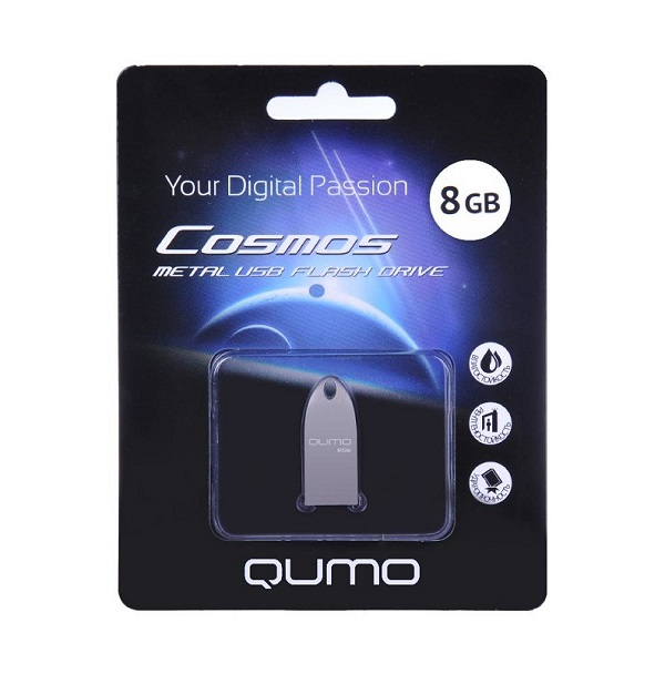 Флэш-драйв 8ГБ QUMO USB 2.0 Cosmos Silver корп. серебрянный